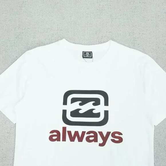 Always Branded White Simple Logo Short Sleeve T Shirt